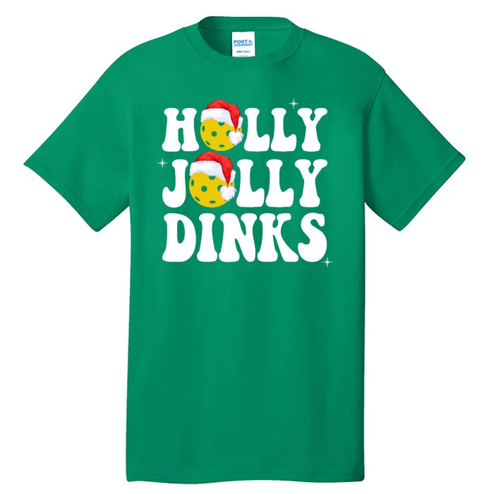 Holly Jolly Dinks Pickleball Christmas Tall T-Shirt