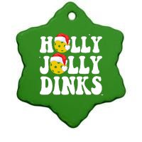 Holly Jolly Dinks Pickleball Christmas Ceramic Star Ornament