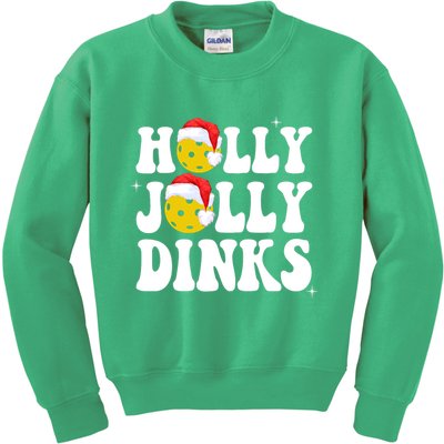 Holly Jolly Dinks Pickleball Christmas Kids Sweatshirt