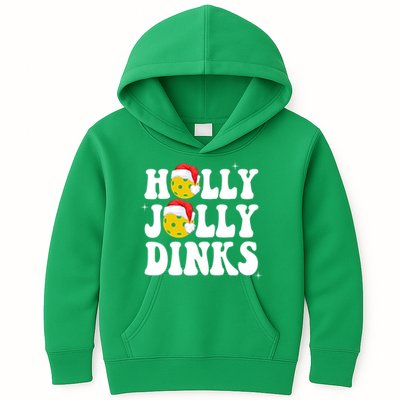 Holly Jolly Dinks Pickleball Christmas Kids Hoodie