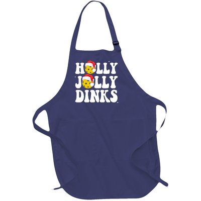 Holly Jolly Dinks Pickleball Christmas Full-Length Apron With Pockets