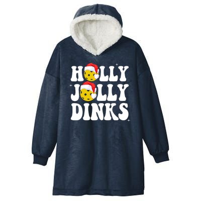 Holly Jolly Dinks Pickleball Christmas Hooded Wearable Blanket