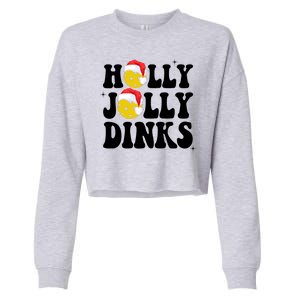 Holly Jolly Dinks Pickleball Christmas Cropped Pullover Crew