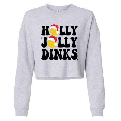 Holly Jolly Dinks Pickleball Christmas Cropped Pullover Crew