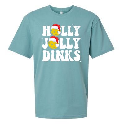 Holly Jolly Dinks Pickleball Christmas Sueded Cloud Jersey T-Shirt