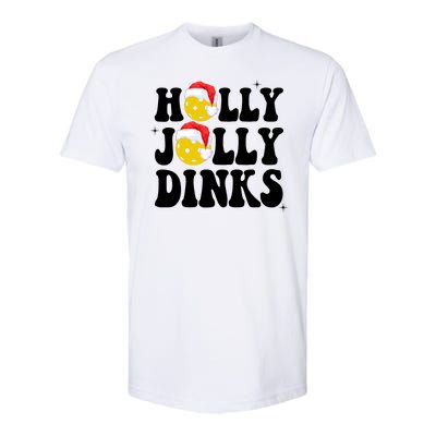 Holly Jolly Dinks Pickleball Christmas Softstyle CVC T-Shirt