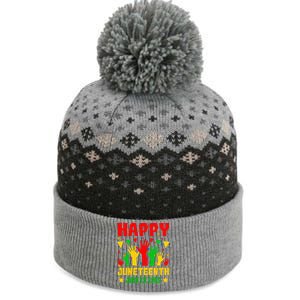 Happy Juneteenth Day Freedom Gift The Baniff Cuffed Pom Beanie