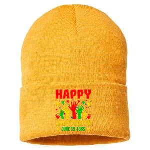 Happy Juneteenth Day Freedom Gift Sustainable Knit Beanie