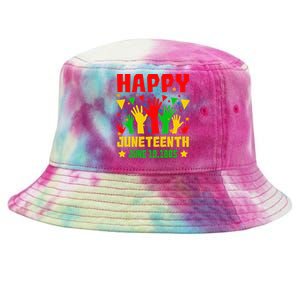 Happy Juneteenth Day Freedom Gift Tie-Dyed Bucket Hat