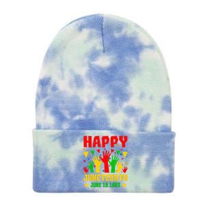 Happy Juneteenth Day Freedom Gift Tie Dye 12in Knit Beanie