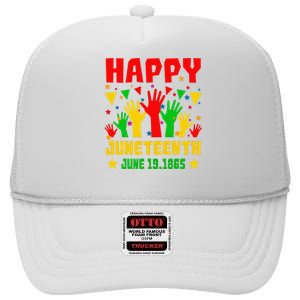 Happy Juneteenth Day Freedom Gift High Crown Mesh Back Trucker Hat