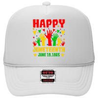 Happy Juneteenth Day Freedom Gift High Crown Mesh Back Trucker Hat