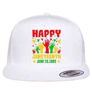 Happy Juneteenth Day Freedom Gift Flat Bill Trucker Hat