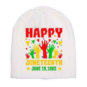 Happy Juneteenth Day Freedom Gift Short Acrylic Beanie