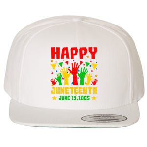 Happy Juneteenth Day Freedom Gift Wool Snapback Cap