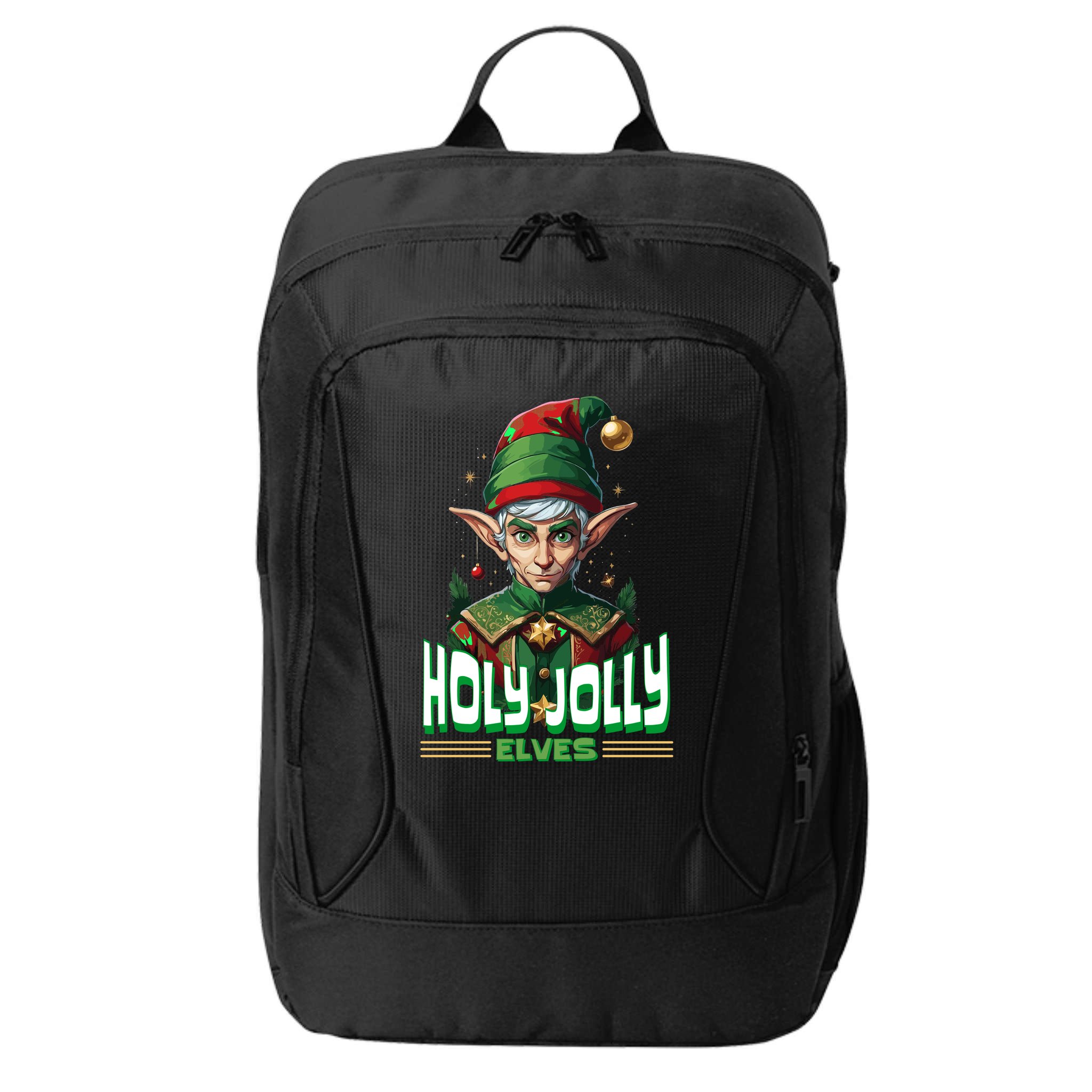 Holly Jolly Elves Funny Christmas Elf City Backpack