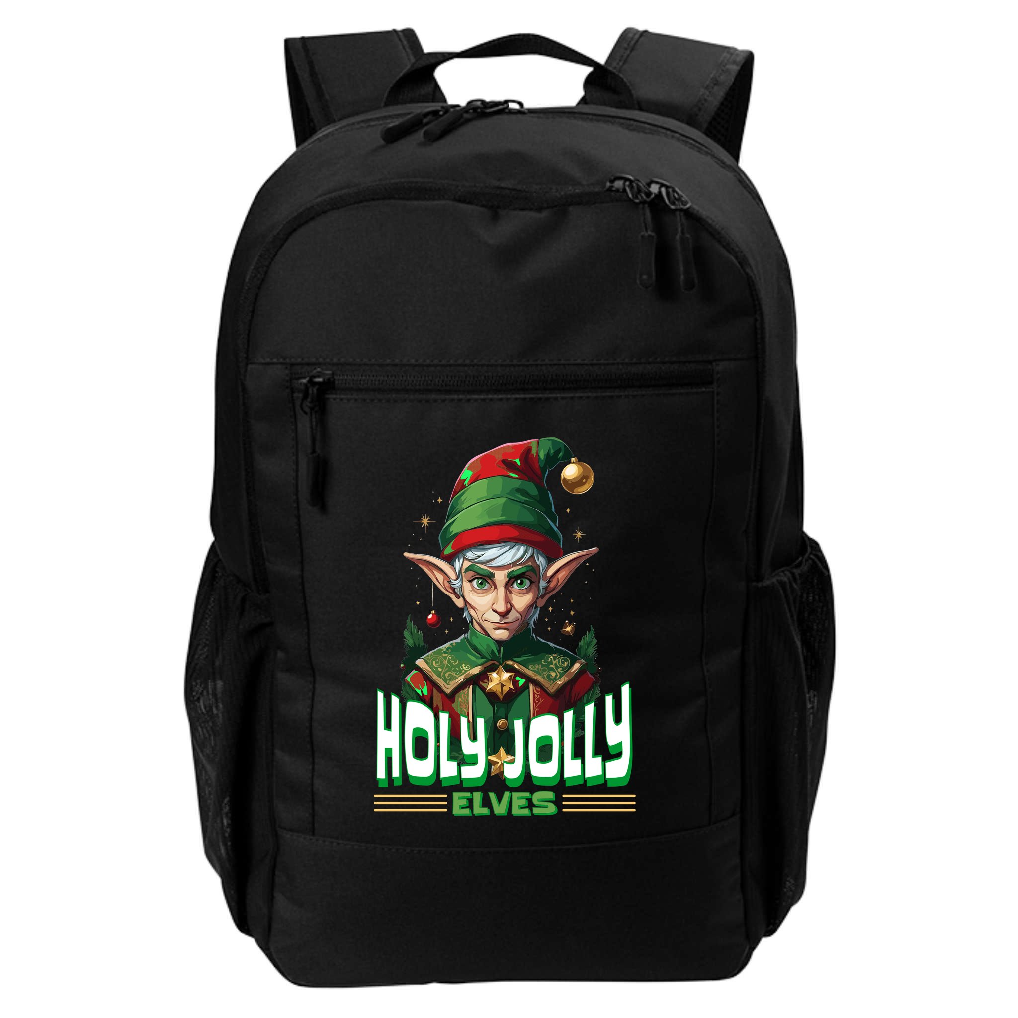 Holly Jolly Elves Funny Christmas Elf Backpack