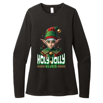 Holly Jolly Elves Funny Christmas Elf Womens CVC Long Sleeve Shirt