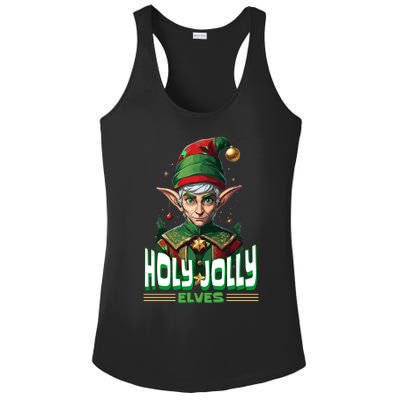 Holly Jolly Elves Funny Christmas Elf Ladies PosiCharge Competitor Racerback Tank