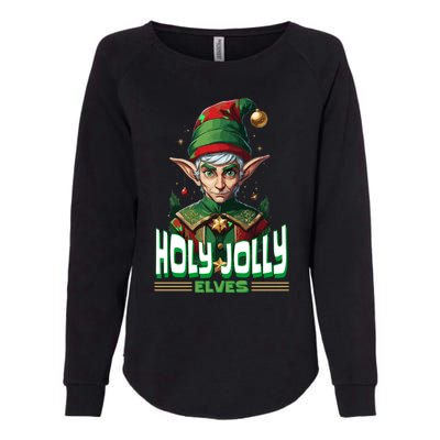 Holly Jolly Elves Funny Christmas Elf Womens California Wash Sweatshirt