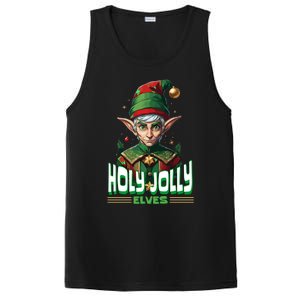 Holly Jolly Elves Funny Christmas Elf PosiCharge Competitor Tank