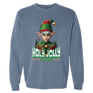 Holly Jolly Elves Funny Christmas Elf Garment-Dyed Sweatshirt