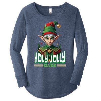 Holly Jolly Elves Funny Christmas Elf Women's Perfect Tri Tunic Long Sleeve Shirt