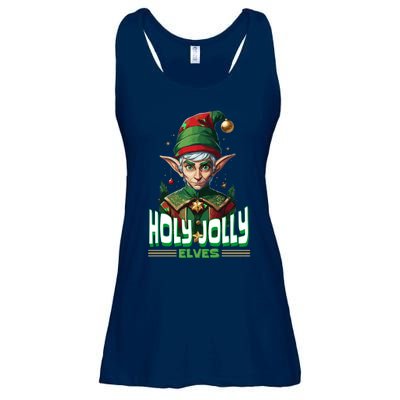 Holly Jolly Elves Funny Christmas Elf Ladies Essential Flowy Tank