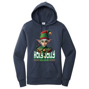 Holly Jolly Elves Funny Christmas Elf Women's Pullover Hoodie