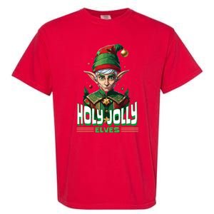 Holly Jolly Elves Funny Christmas Elf Garment-Dyed Heavyweight T-Shirt