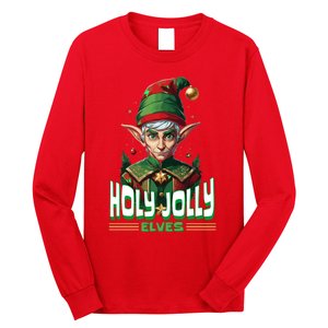 Holly Jolly Elves Funny Christmas Elf Long Sleeve Shirt