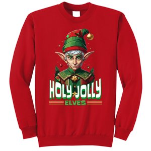 Holly Jolly Elves Funny Christmas Elf Sweatshirt