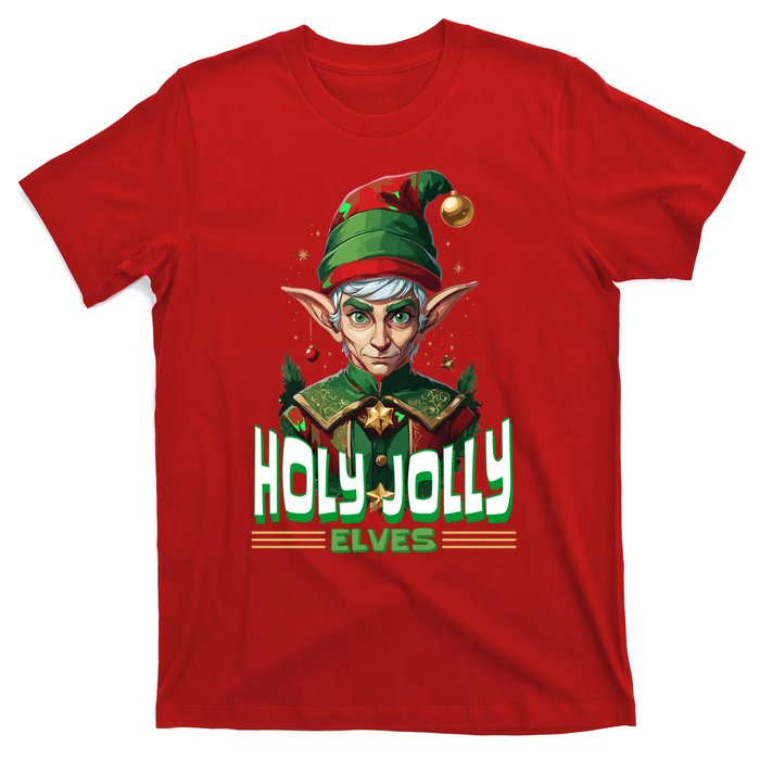 Holly Jolly Elves Funny Christmas Elf T-Shirt