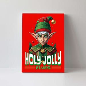 Holly Jolly Elves Funny Christmas Elf Canvas