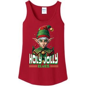 Holly Jolly Elves Funny Christmas Elf Ladies Essential Tank