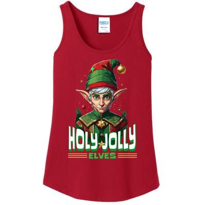 Holly Jolly Elves Funny Christmas Elf Ladies Essential Tank