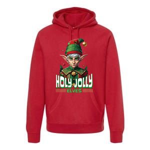 Holly Jolly Elves Funny Christmas Elf Premium Hoodie