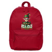 Holly Jolly Elves Funny Christmas Elf 16 in Basic Backpack