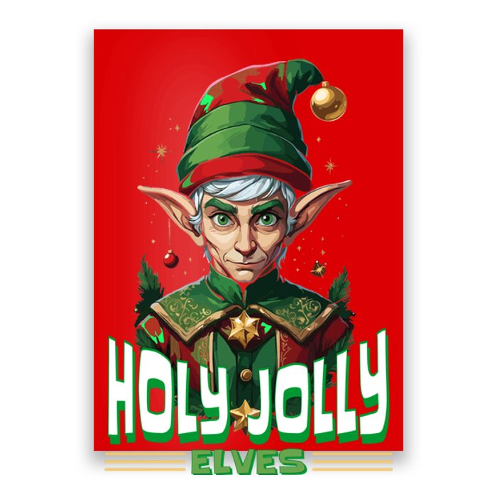 Holly Jolly Elves Funny Christmas Elf Poster