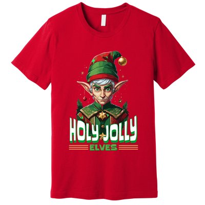 Holly Jolly Elves Funny Christmas Elf Premium T-Shirt