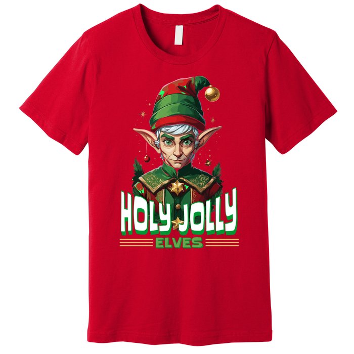 Holly Jolly Elves Funny Christmas Elf Premium T-Shirt