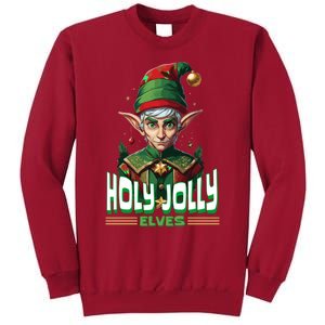 Holly Jolly Elves Funny Christmas Elf Tall Sweatshirt