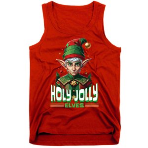 Holly Jolly Elves Funny Christmas Elf Tank Top