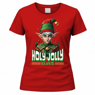 Holly Jolly Elves Funny Christmas Elf Women's T-Shirt