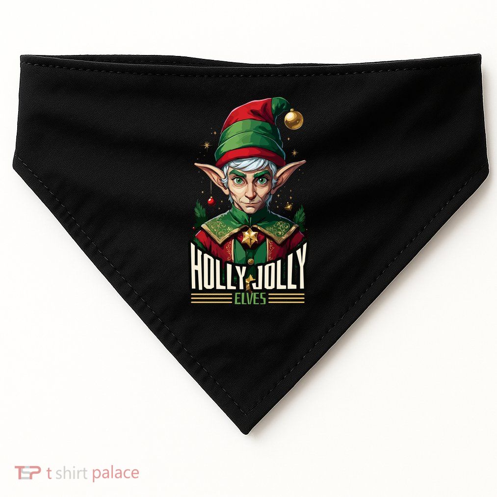 Holly Jolly Elves USA-Made Doggie Bandana
