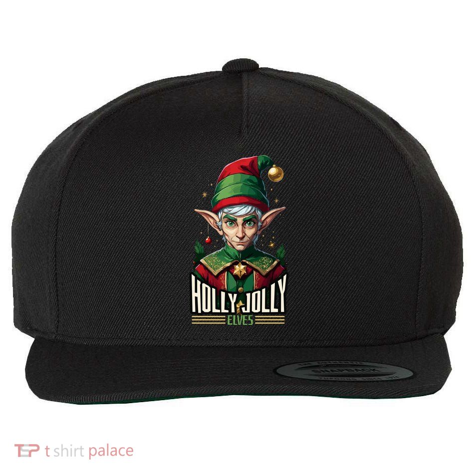 Holly Jolly Elves Wool Snapback Cap