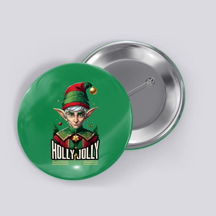 Holly Jolly Elves Button