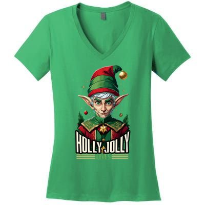 Holly Jolly Elves Women's V-Neck T-Shirt