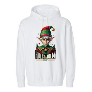 Holly Jolly Elves Garment-Dyed Fleece Hoodie