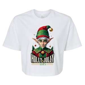 Holly Jolly Elves Bella+Canvas Jersey Crop Tee